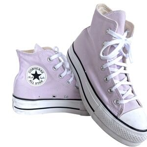 Converse Chuck Taylor All Star High Top Lavender Canvas Sneakers Womens 7